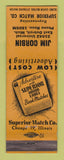 Matchbook Cover - Superior Match Jim Corbin East Detroit MI