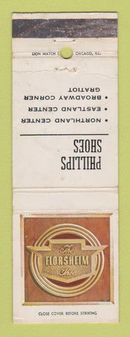 Matchbook Cover - Florsheim Shoes Detroit MI Phillips WORN