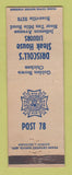 Matchbook Cover - Driscoll's Steak House Roseville MI VFW