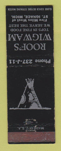 Matchbook Cover - Roof's Wigwam St Igance MI WEAR