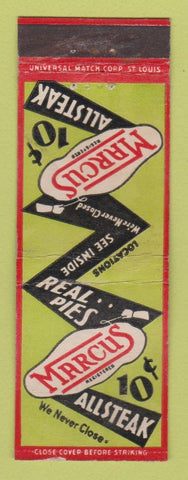 Matchbook Cover - Marcus Restaurant Detroit MI