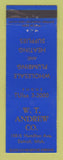 Matchbook Cover - WT Andrew Plumbing Heating Supply Detroit MI