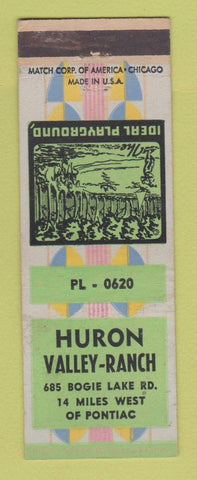 Matchbook Cover - Huron Valley Ranch Pontiac MI area