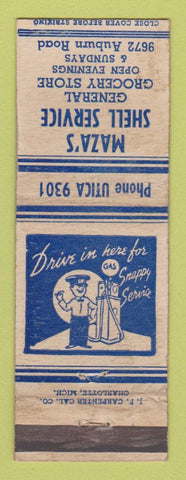 Matchbook Cover - Maza's Shell oil gas Detroit? MI WEAR