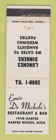 Matchbook Cover - Ernie De Michele's Restaurant Harper Woods MI