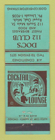 Matchbook Cover - Doc's 112 Club Royal Oak MI