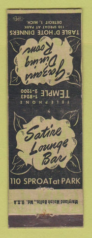 Matchbook Cover - Gazan's Dining Room Detroit MI