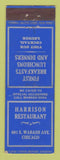 Matchbook Cover - Harrison Restaurant Chicago IL FEDERAL LONG