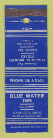 Matchbook Cover - Blue Water Inn Caseville MI WEAR