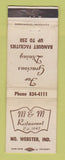 Matchbook Cover - M&M Restaurant North Webster IN WEAR