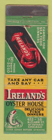 Matchbook Cover - Ireland's Oyster House Chicago IL