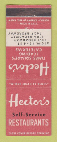 Matchbook Cover - Hector's Restaurants New York City