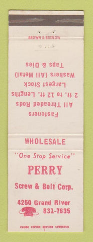 Matchbook Cover - Perry Screw and Belt Corp Detroit MI