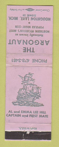 Matchbook Cover - The Argonaut Houghton Lake MI WEAR