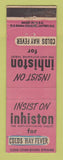 Matchbook Cover - Inhiston for Colds Hay Fever Product WRITING WORN