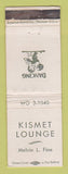 Matchbook Cover - Kismet Lounge Melvin Fine girlie back WEAR