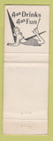 Matchbook Cover - Kismet Lounge Melvin Fine girlie back WEAR