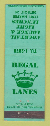 Matchbook Cover - Regal Lanes Bowling Detroit MI