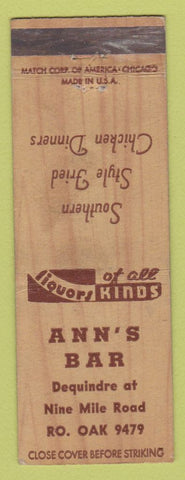 Matchbook Cover - Ann's Bar Royal Oak? MI