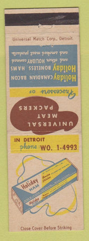 Matchbook Cover - Holiday Ham Canadian Bacon Detroit MI