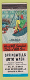 Matchbook Cover - Springwells Auto Car Wash Detroit MI