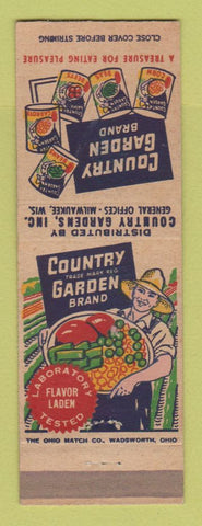 Matchbook Cover - Country Garden Brand Canned Vegetables Milwaukee WI