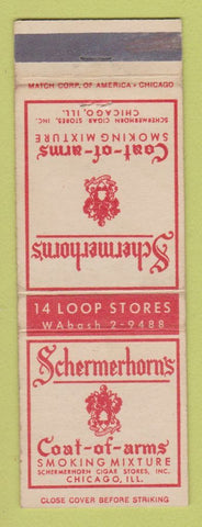 Matchbook Cover - Schermerhorn's Coat of Arms Pipe Tobacco Chicago IL