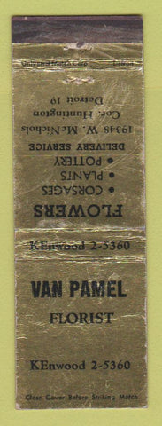 Matchbook Cover - Van Pamel Flowers Detroit MI WEAR
