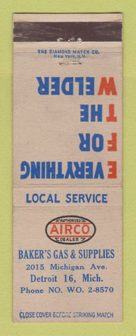 Matchbook Cover - Arco Welding Supply Baker's Gas Detroit MI