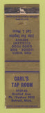 Matchbook Cover - Carl's Tap Room Detroit MI WORN