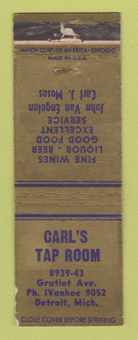 Matchbook Cover - Carl's Tap Room Detroit MI WORN
