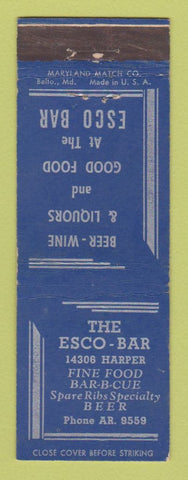 Matchbook Cover - The Esco Bar Detroit MI