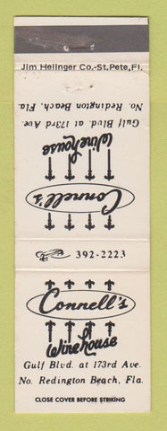 Matchbook Cover - Connell's Wine House North Redington Beach FL