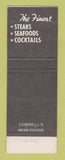 Matchbook Cover - Connell's Wine House North Redington Beach FL
