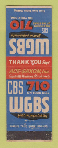 Matchbook Cover - WGBS News Radio Ace Saxon Vending Miami FL