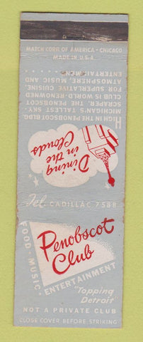 Matchbook Cover - Penobscot Club Detroit MI