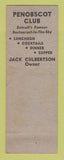 Matchbook Cover - Penobscot Club Detroit MI