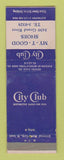 Matchbook Cover - City Club Shoes My T Good Detroit MI