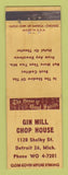 Matchbook Cover - Gin Mill Chop House Detroit MI