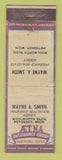 Matchbook Cover - AETNA Insurance Wayne Smith Petoskey MI WORN