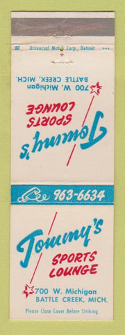 Matchbook Cover - Tommy's Sports Lounge Battle Creek MI