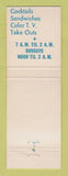 Matchbook Cover - Tommy's Sports Lounge Battle Creek MI