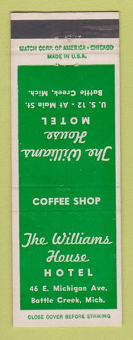 Matchbook Cover - The Williams House Motel Battle Creek MI