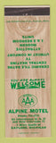 Matchbook Cover - Alpine Motel Gaylord MI