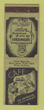 Matchbook Cover - Trick Matches Cafe Sandwiches Joke Gag