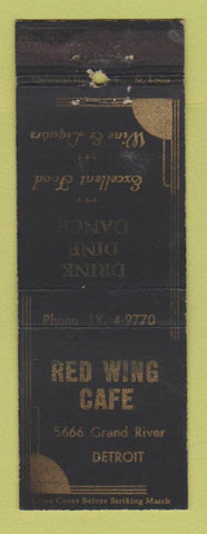 Matchbook Cover - Red Wing Cafe Detroit MI WORN