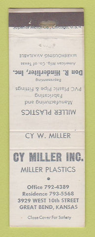 Matchbook Cover - Oy Miller Plastics Great Bend KS