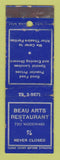 Matchbook Cover - Beau Arts Restaurant Detroit MI WORN