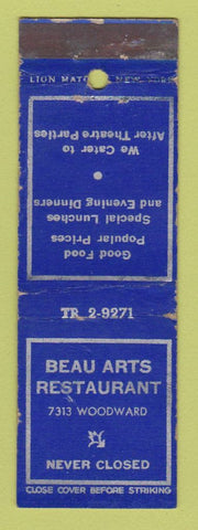 Matchbook Cover - Beau Arts Restaurant Detroit MI WORN
