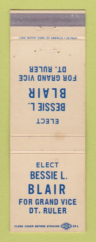 Matchbook Cover - Bessie Blair for Grand Vice Dt Ruler Election Detroit?